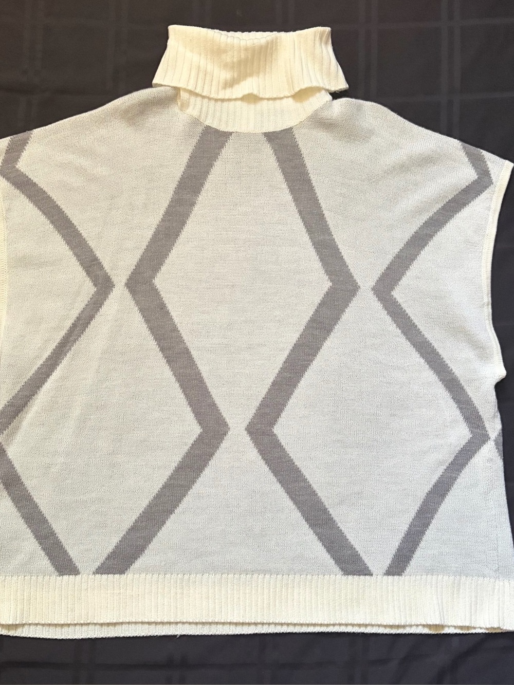 Say What ? Gray & Ivory Turtleneck Small Sweater